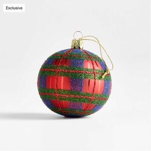 NEW Crate & Barrel Plaid Ornament